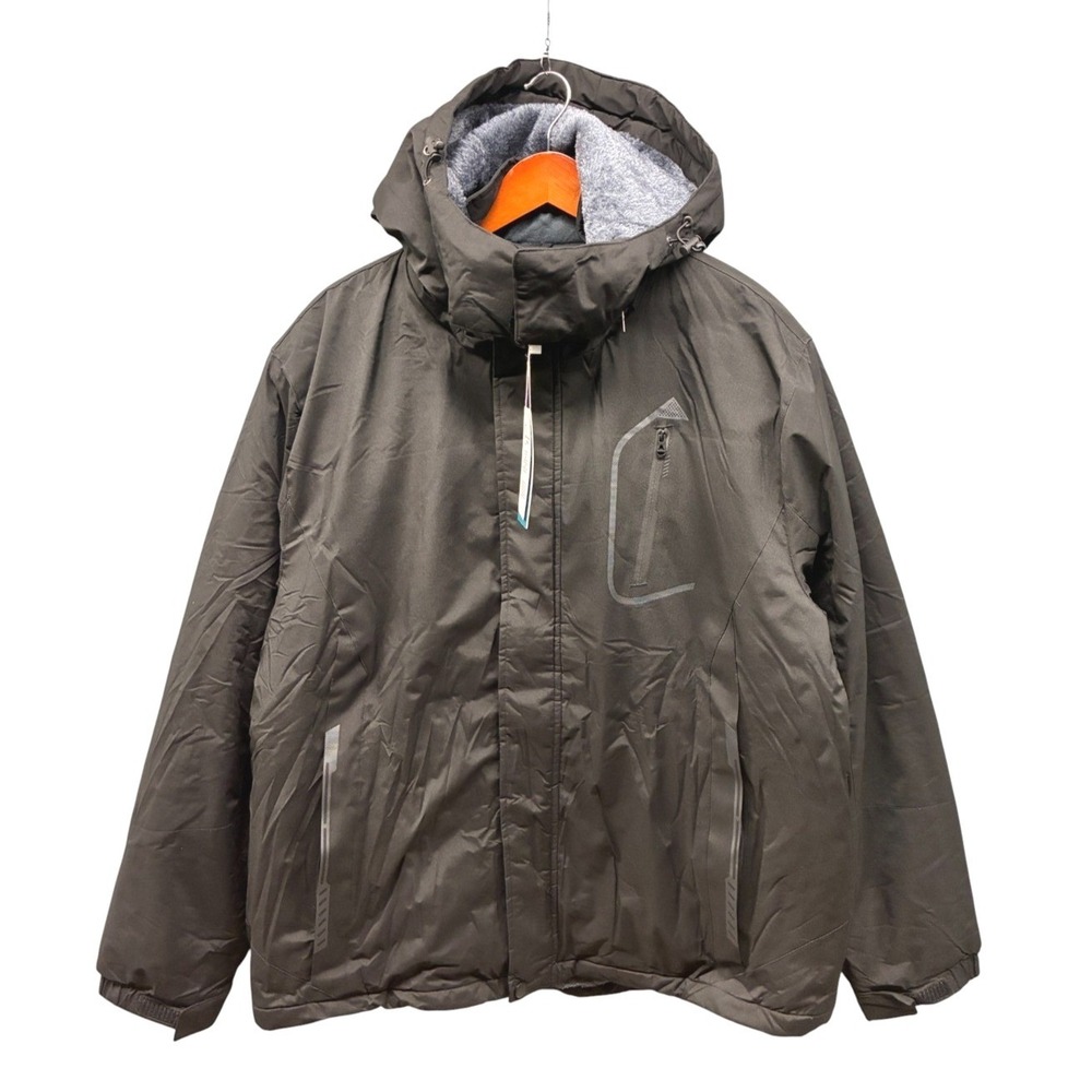 SKIEER Insulated Winter Jacket Men's XL Black Waterproof Hooded Ski Outdoor NWT